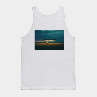 Minimalist bus stop at night – Landscape Photography Tank Top